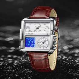 LIGE 8925 3 ATM Square Quartz Watch
