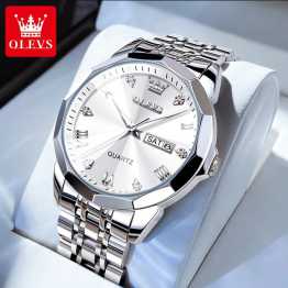 OLEVS 9931 Fashion Quartz For Men- (Full Silver)