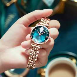 OLEVS Prismatic Diamond Luxury Watch Women Coated Glass