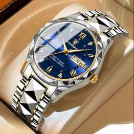 POEDAGAR 615 New Luxury Fashion Luminous Date Week Quartz Men's Watch-Blue